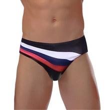 Load image into Gallery viewer, VERTVIE 2020 Summer Patchwork Swim Trunks Men's Brief Swimsuit Low Rise Quick Dry Beachwear Swimwear Bikini Briefs Surf Shorts