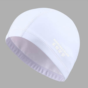 New 2019 Elastic Waterproof PU Fabric Protect Ears Long Hair Sports Swim Pool Hat Swimming Cap Free size for Men & Women Adults