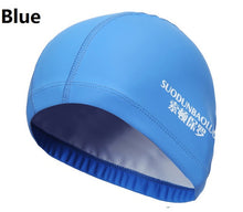 Load image into Gallery viewer, New 2019 Elastic Waterproof PU Fabric Protect Ears Long Hair Sports Swim Pool Hat Swimming Cap Free size for Men &amp; Women Adults