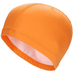 New 2019 Elastic Waterproof PU Fabric Protect Ears Long Hair Sports Swim Pool Hat Swimming Cap Free size for Men & Women Adults